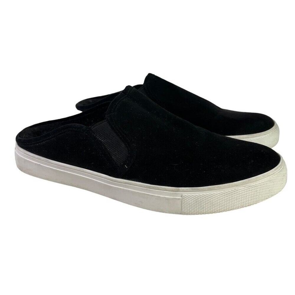 Steve Madden Zima Womens Black Sherpa Lined Slip On Mules Loafers Shoes sz 8.5